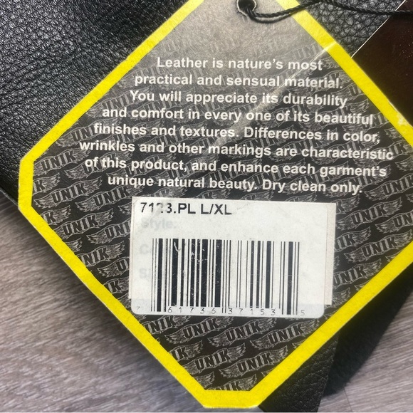 UNIK Leather Motorcycle Chaps L/XL Genuine Black Cowhide Western Concho - Picture 4 of 16